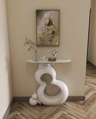 satın al Modern Sanat Minimalist Mermer Antre Masası Paslanmaz Ahşap online manufacture