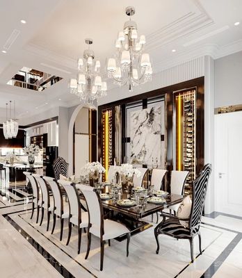 satın al Lüks Otel Restoran Mobilyaları Dikdörtgen Metal Kaya Plakası Otel Yemek Masası 8 10 Sandalye online manufacture
