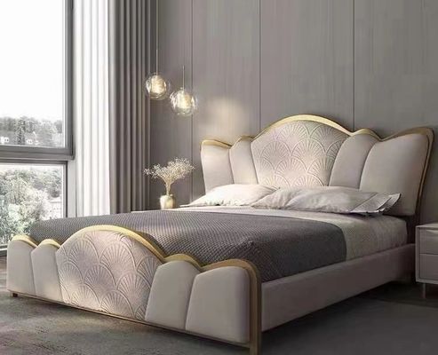 satın al Lüks Otel Yatak Odası Mobilyaları Masif Ahşap King Size Yataklar online manufacture