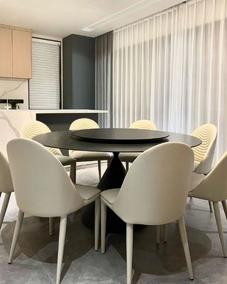 satın al Creative Rock Plate Lüks Otel Mobilyaları Dönen Yuvarlak Masa Sandalyeleri online manufacture