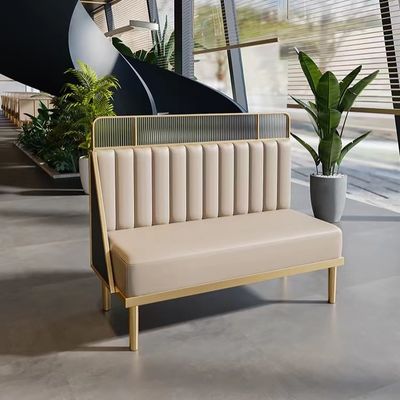 satın al Lüks Restoran Kabini Oturma Kombinasyonu Deri Metal Mermer Masa online manufacture