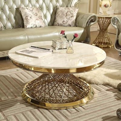 satın al 304 Paslanmaz Çelik Otel Sehpa Modern Lüks Yuvarlak Sehpa online manufacture