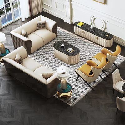 satın al Lüks Modern Deri Koltuk Takımı Kanepe Oturma Odası Kanepe Otel Villa online manufacture