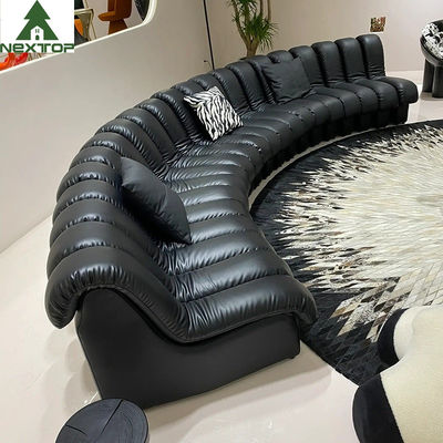 satın al Lüks Siyah Deri Kavisli Piyano Kanepe Otel Villa İçin Büyük Lobi Seti online manufacture