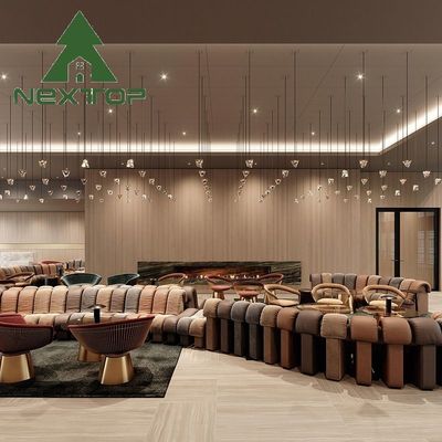 satın al Özel boyutta otel lobisi ve Grand Villa için özelleştirilebilir Eğimli Kart oturma standı kanepe online manufacture