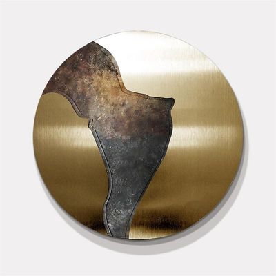 satın al Fırçalı Antik Bakır Duvar Dekoru Hotel Lobisi Giriş Manzarası Terası İçin Sanat Parçası online manufacture