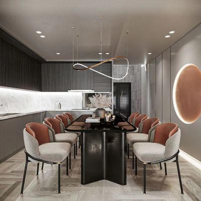 Cam Otel Restoran Mobilyaları Çağdaş Kabin Oturma Siyah Yemek Masası