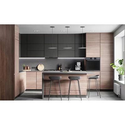 İntegral Modern Masif Ahşap Dolap Otel Mutfak Dolabı