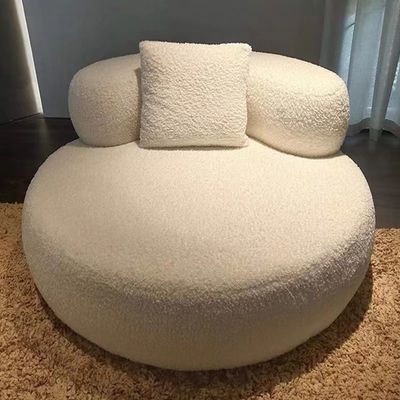 Oturma Odası Yuvarlak Banket Kanepe Yatak Odası Otel Modern Kuzu Polar Yuvarlak Koltuk Kanepe