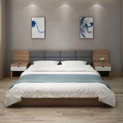 Klasik Lüks Beyaz Katı Meşe Çift Kişilik Yatak Otel Yatak Odası Yumuşak Yatak