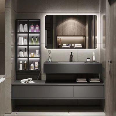 Modern Otel Odası Dolapları Rock Plate Lavabo Entegre Banyo Üniteleri