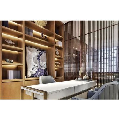 Lüks Otel Lobisinde Paslanmaz Çelik Metal Lazer Kesim Ekranı
