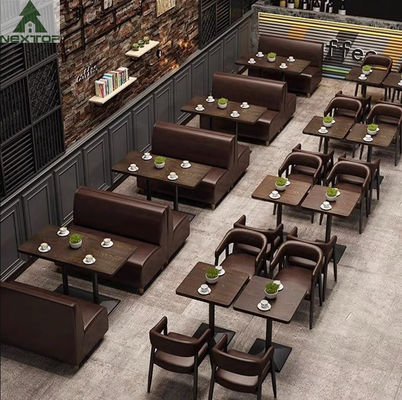 Kahve Dükkanı Cafe Bar Otel için Vintage Restoran Deri Booth Kanepe Sandalye Masa Seti