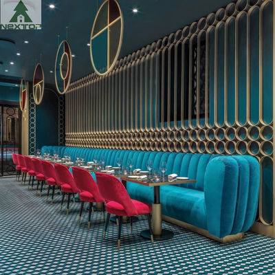Retro Tek Noktadan Çözüm Bar Restoran Kabini Oturma Uzun Kanepe Korkuluk Ekran Duvar Dolabı