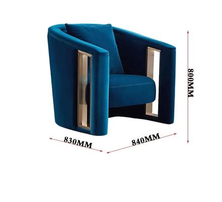 Yaratıcı Kolçak İçi Boş Kadife Metal Tekli Koltuk İtalyan Tarzı Özelleştirilmiş