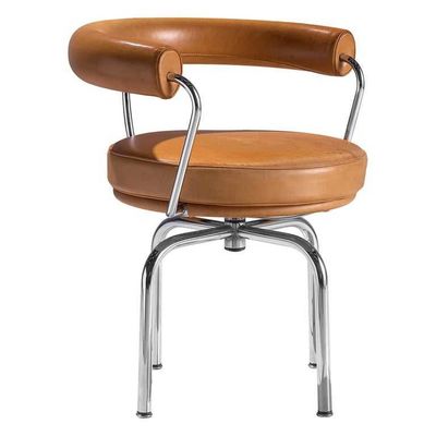 İyi fiyat İskandinav Otel Restoran Mobilya Metal Dönebilen Deri Rahat Arkalık Yemek Sandalyesi çevrimiçi