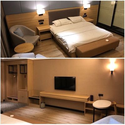 3 4 5 Yıldızlı Lüks Ahşap Yatak Komidinli Motel Otel Resort Yatak Odası Mobilyası