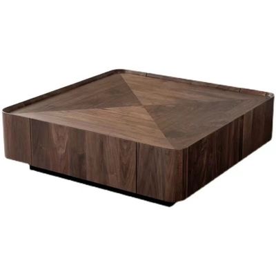 Siyah Cevizli Kahve Masası Nordic Light Luxury Square Tea Table Lobby Ofisi için