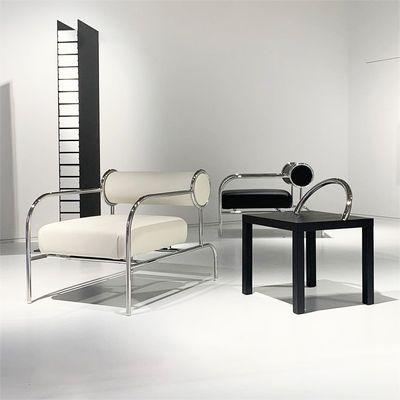 Modern Sandalye Ortaçağ Minimalist Eğlence Sandalye Paslanmaz Çelik Çerçeve