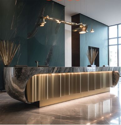 Ticari Otel Lobisi Mobilya Lüks Otel Resepsiyonu 5 Model Açık Resepsiyon