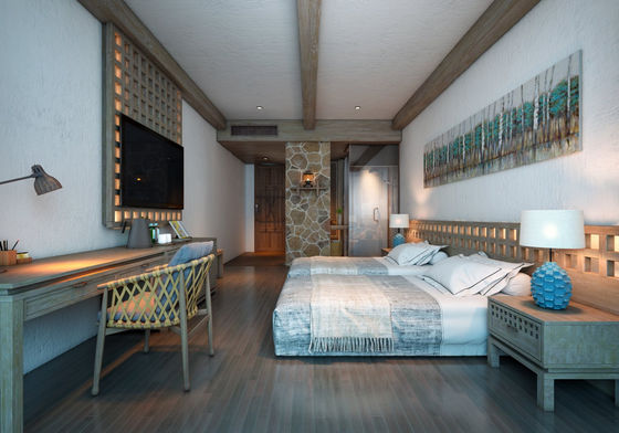 Ticari Lüks Otel Süiti Ahşap Yatak Oda Mobilyaları Özel