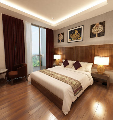 OEM Misafirperverlik Otel Yatak Oda Mobilyaları Modern Ceviz Ahşap Bitirme