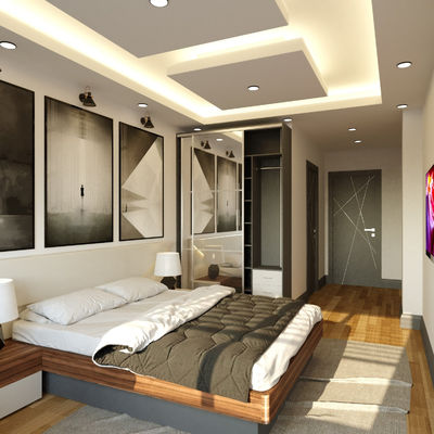 5 Yıldızlı Otel Yatak Oda Mobilyaları Uzayı Optimize Etmek İç Oda Dekorasyonu