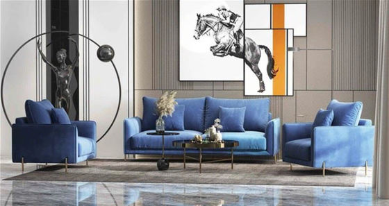 Lüks Otel Ev Düğün Lobisi Kadife Deri Modern Bölümlü Kanepe
