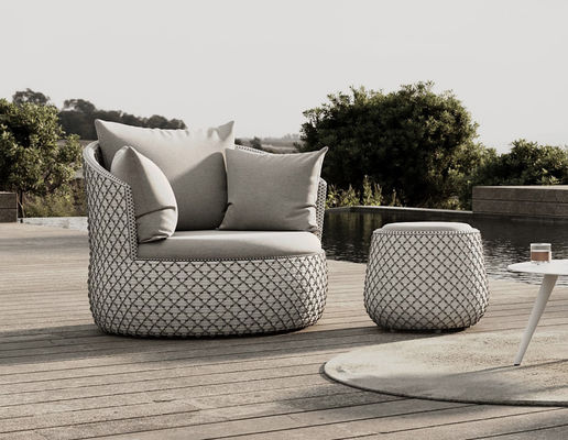 Modern Minimalist Tarzı Rattan Otel Kanepe Sandalyesi Dış Çevre için