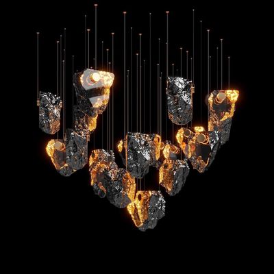 Crystal Volcanic Rocks Large Chandelier Commercial Space Hall Residential Villa